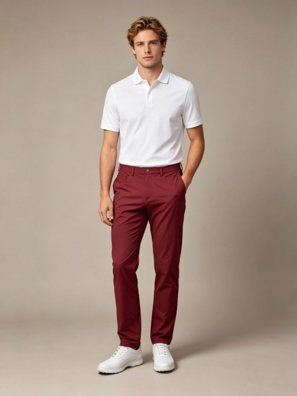 NWOT Redvanly Mens Golf Pull-On Trouser Stretch Red Pants Size XL 36"x32"